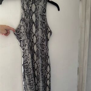 Snakeskin Print Sleeveless Dress